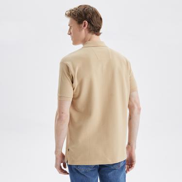  Nautica Erkek Bej Classic Fit Kısa Kollu Polo