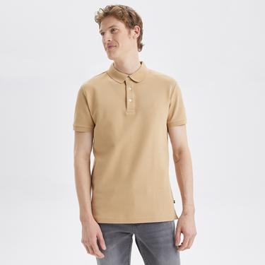  Nautica Erkek Bej Slim Fit Kısa Kollu Polo