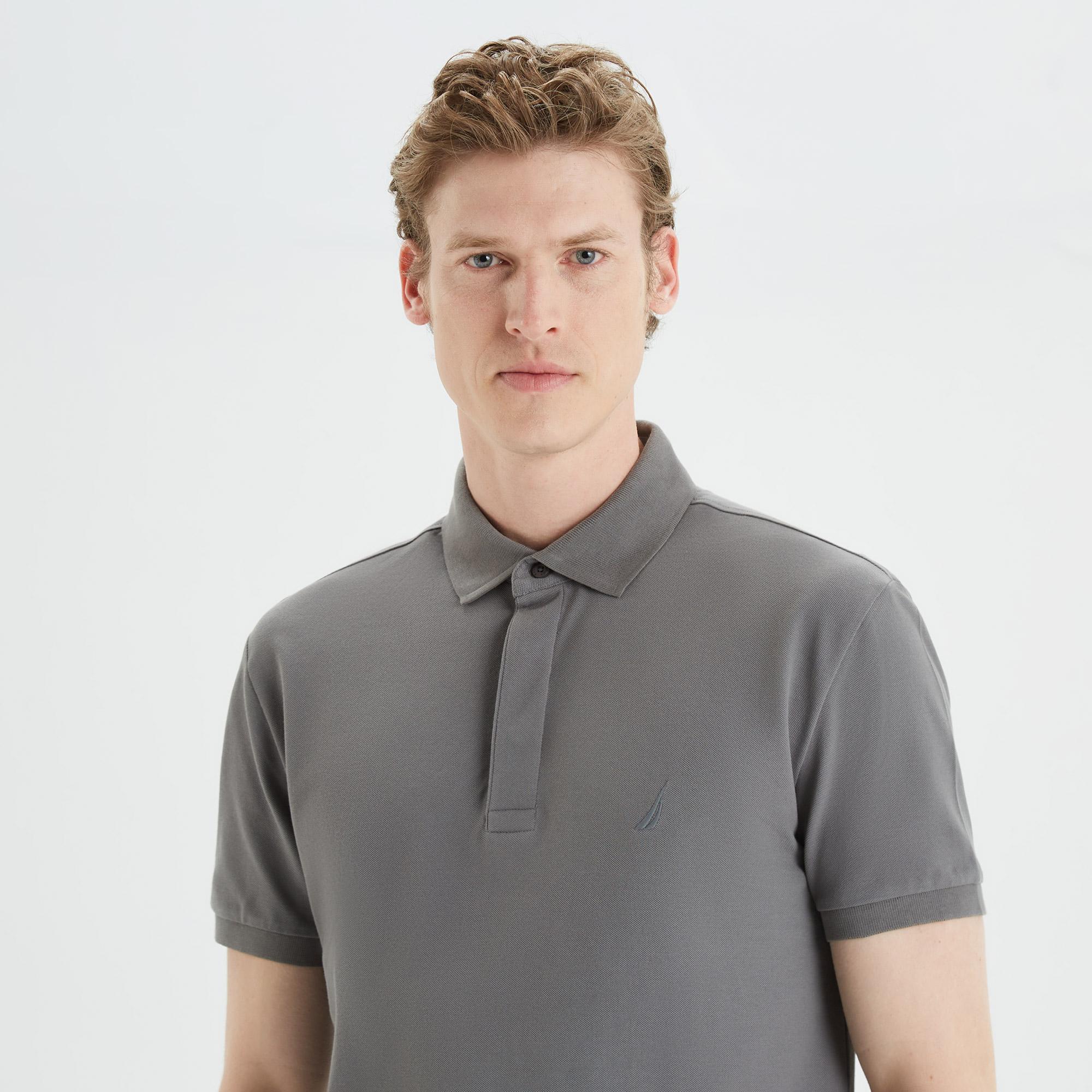 Nautica Erkek Gri Slim Fit Kısa Kollu Polo