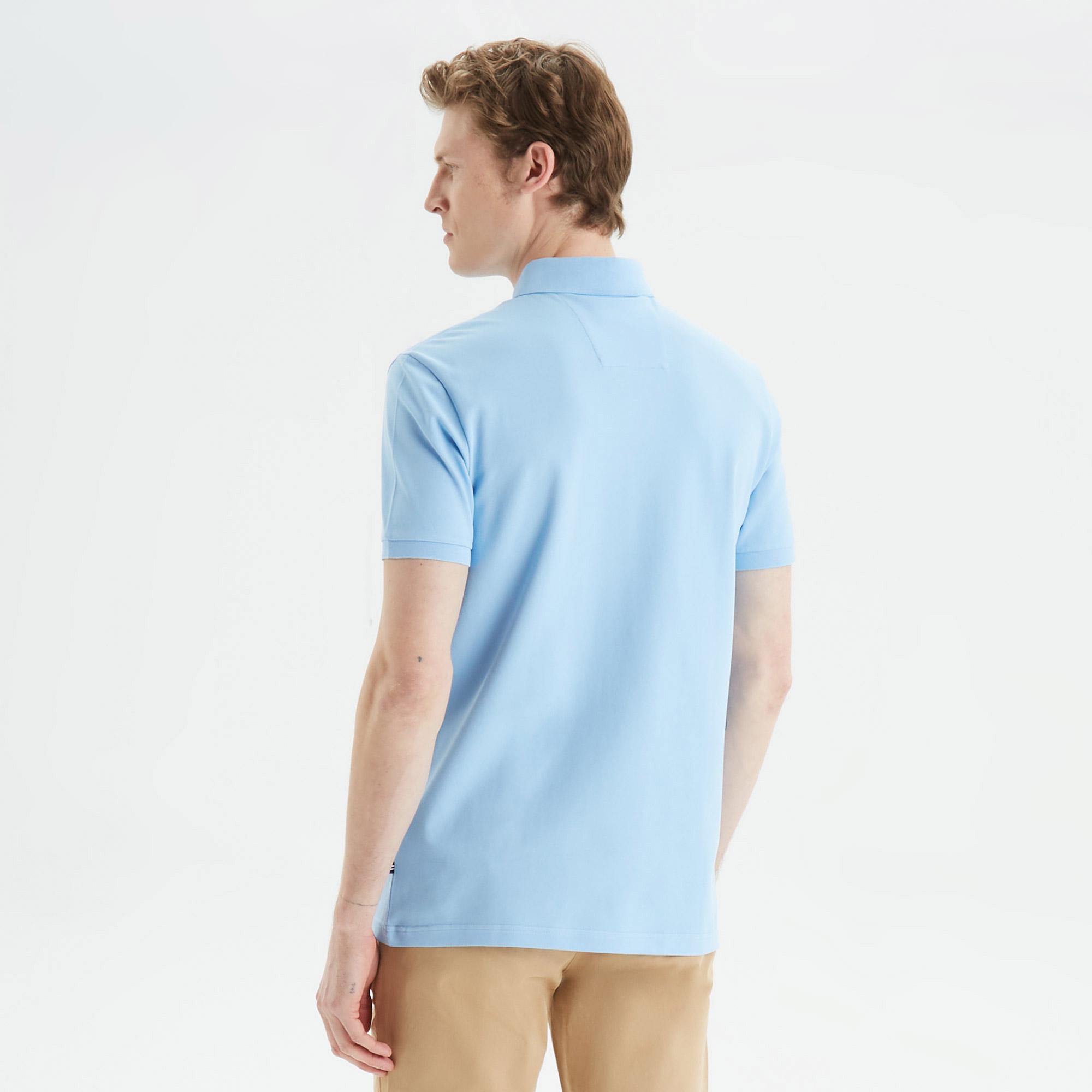 Nautica Erkek Mavi Slim Fit Kısa Kollu Polo