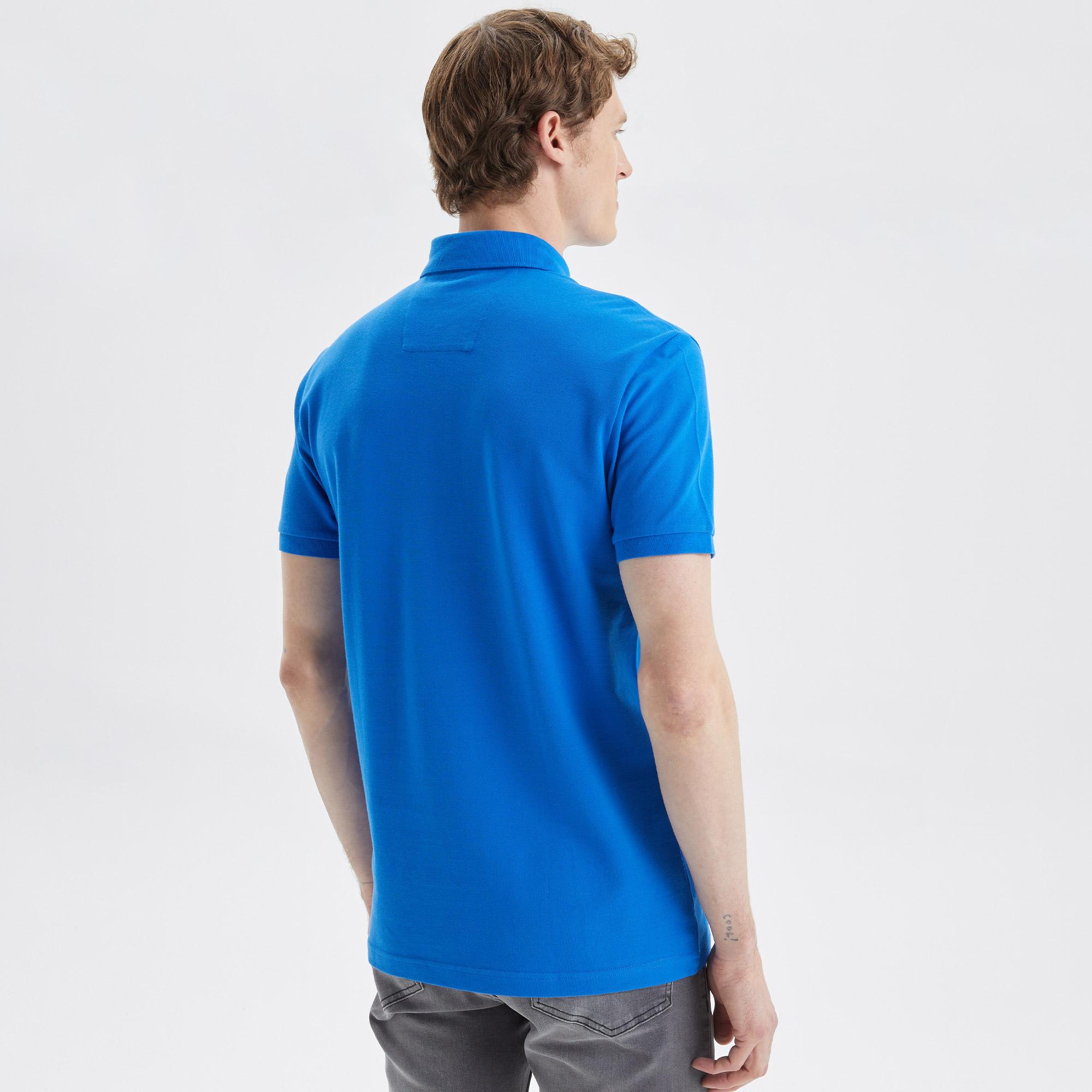 Nautica Erkek Mavi Slim Fit Kısa Kollu Polo