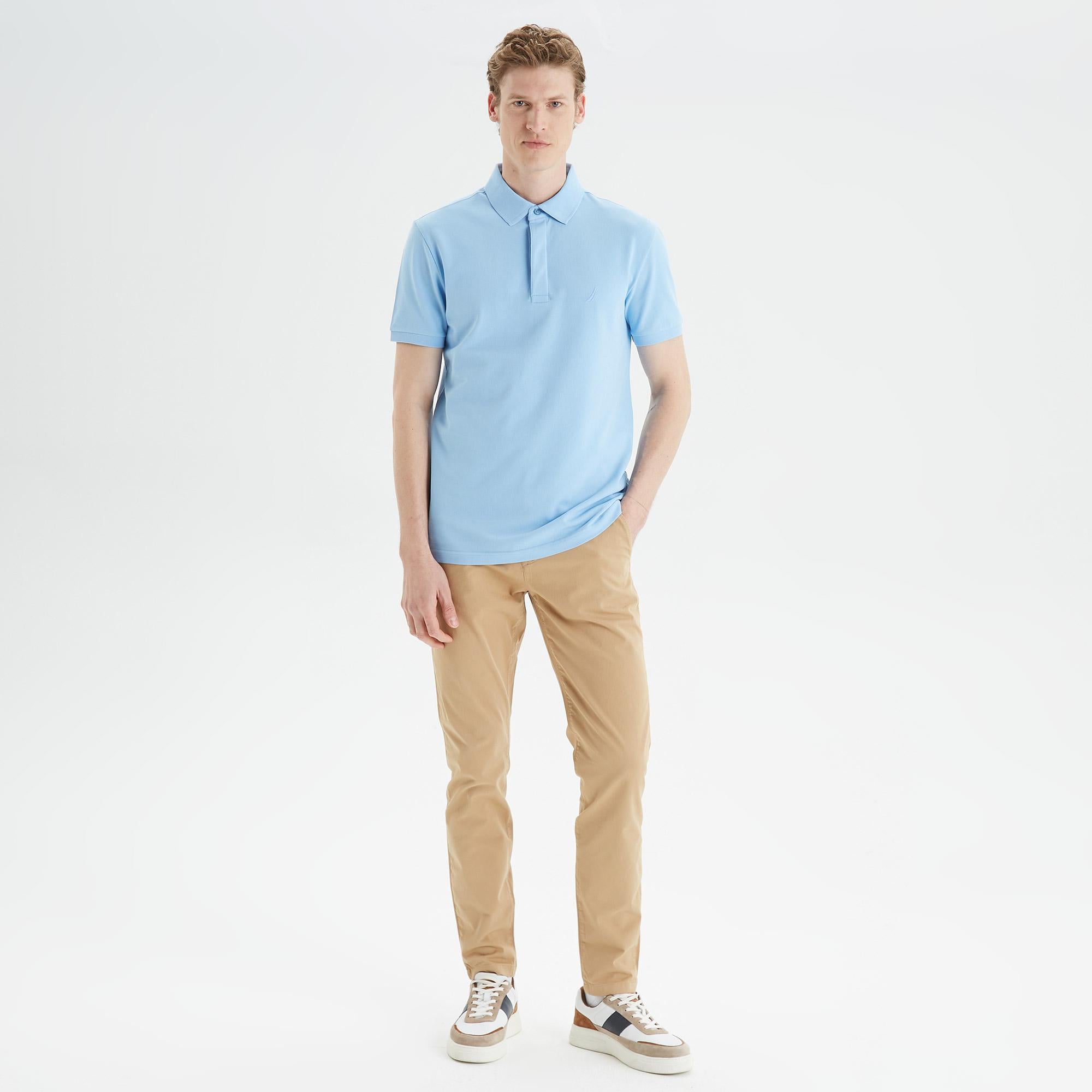 Nautica Erkek Mavi Slim Fit Kısa Kollu Polo