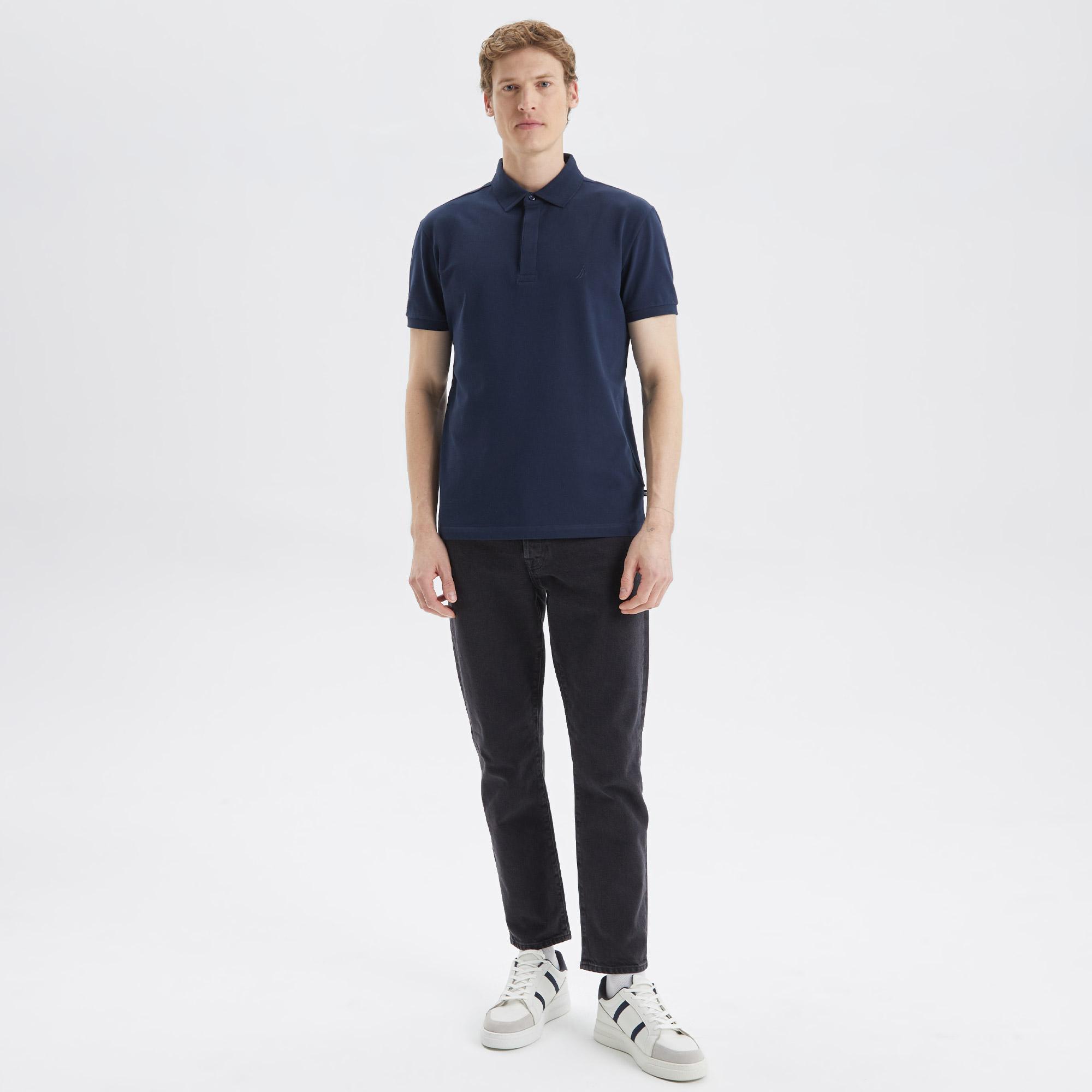Nautica Erkek Lacivert Slim Fit Kısa Kollu Polo