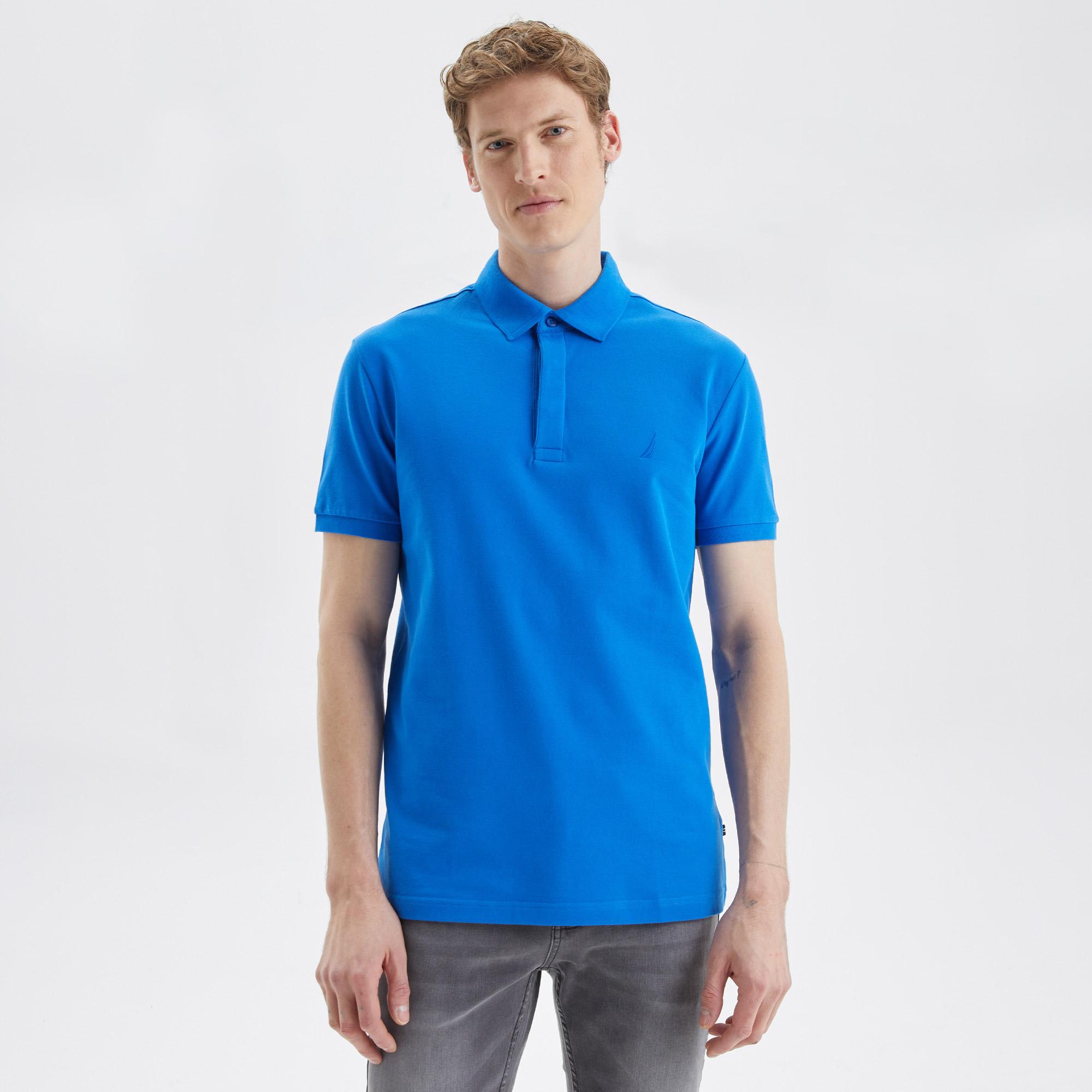 Nautica Erkek Mavi Slim Fit Kısa Kollu Polo