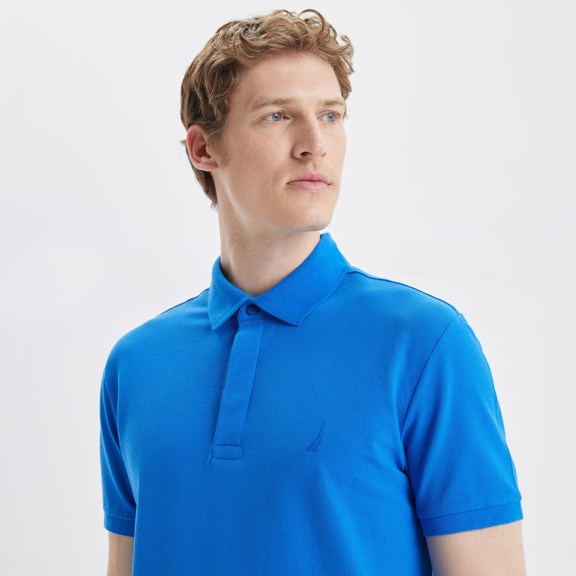 Nautica Erkek Mavi Slim Fit Kısa Kollu Polo