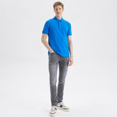  Nautica Erkek Mavi Slim Fit Kısa Kollu Polo