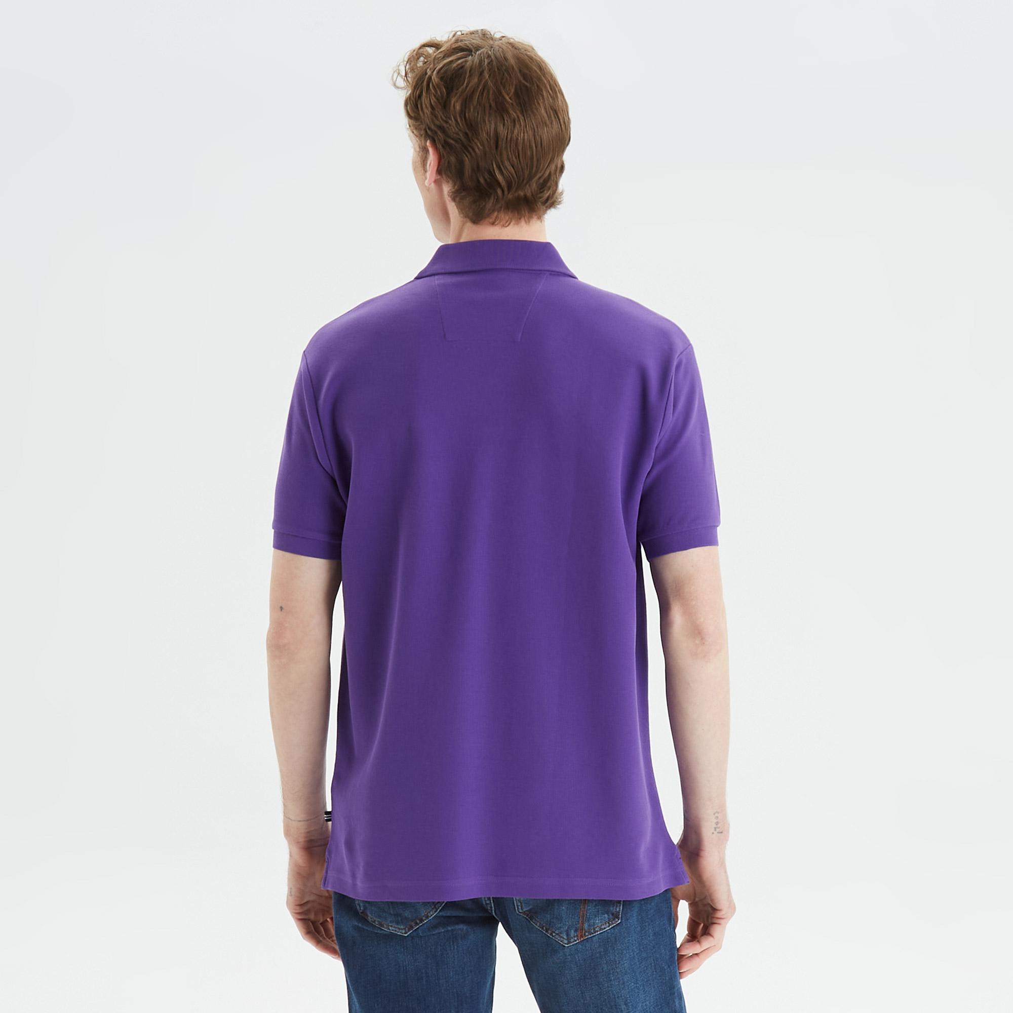 Nautica Erkek Mor Classic Fit Kısa Kollu Polo