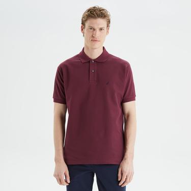  Nautica Erkek Bordo Classic Fit Kısa Kollu Polo