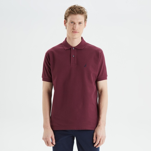  Nautica Erkek Bordo Classic Fit Kısa Kollu Polo