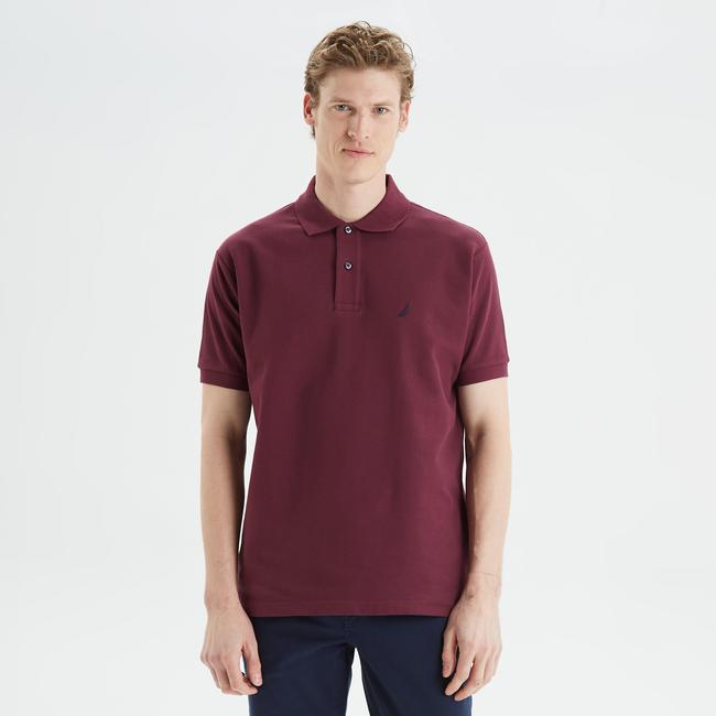  Nautica Erkek Bordo Classic Fit Kısa Kollu Polo