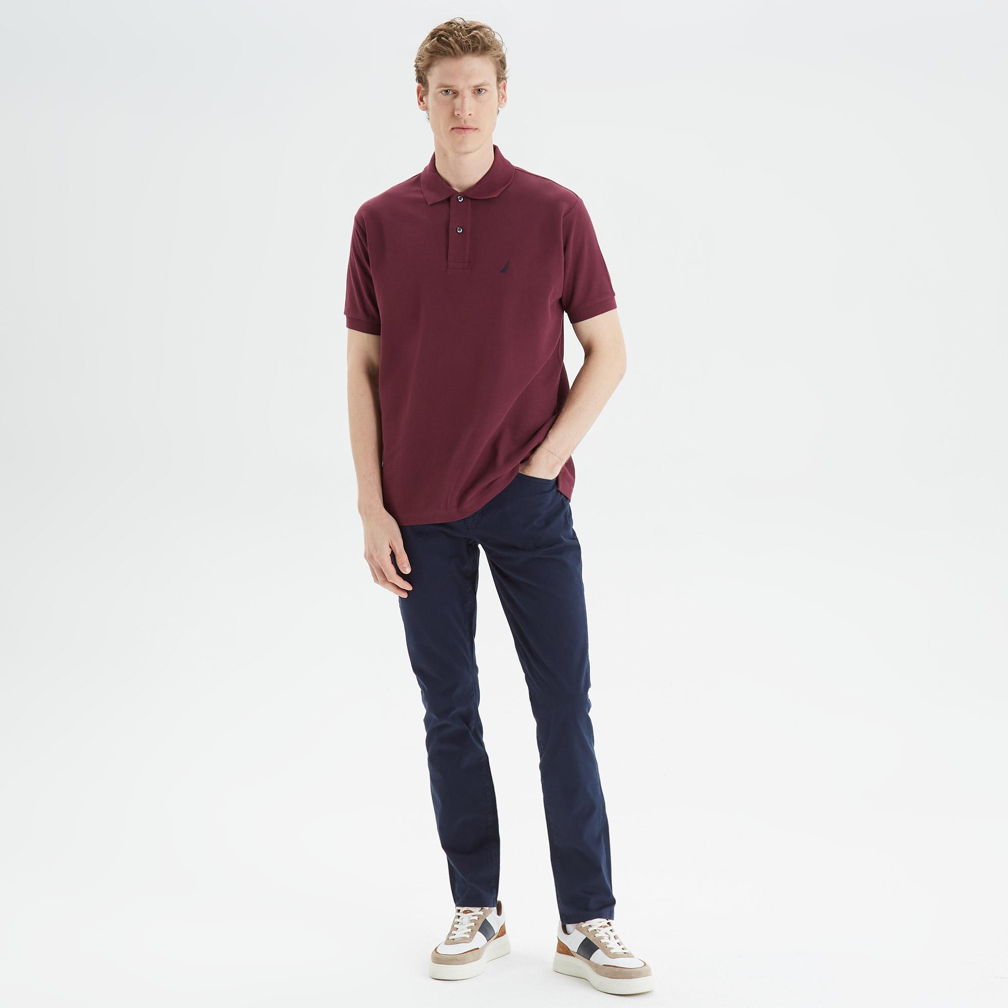 Nautica Erkek Bordo Classic Fit Kısa Kollu Polo