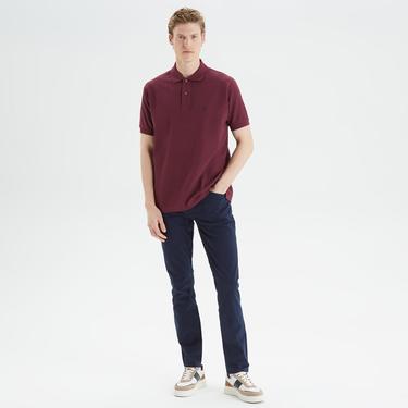  Nautica Erkek Bordo Classic Fit Kısa Kollu Polo