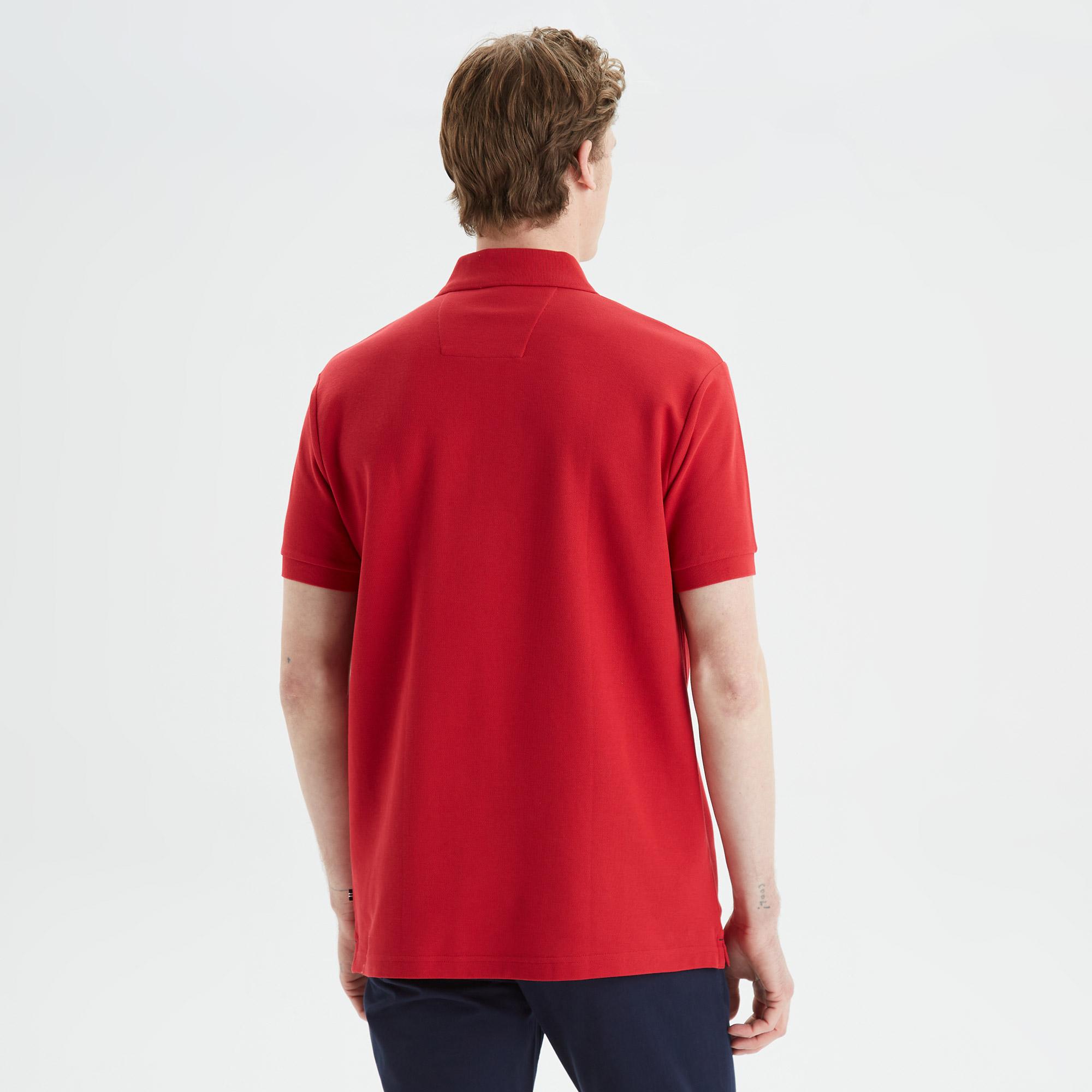 Nautica Erkek Kırmızı Classic Fit Kısa Kollu Polo Yaka T-Shirt