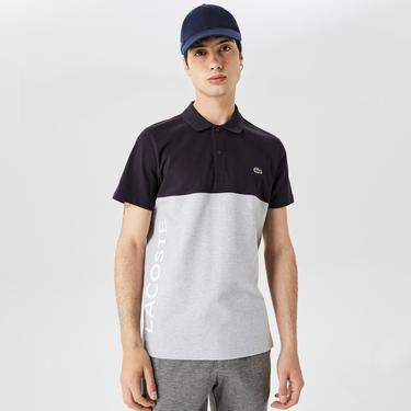  Erkek Regular Fit Renk Bloklu Siyah Polo