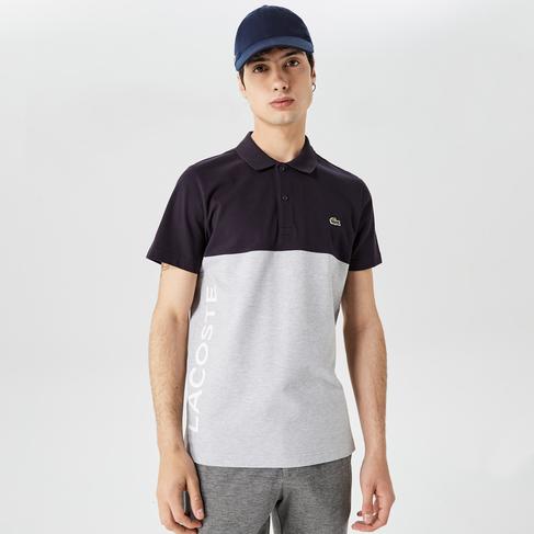  Erkek Regular Fit Renk Bloklu Siyah Polo