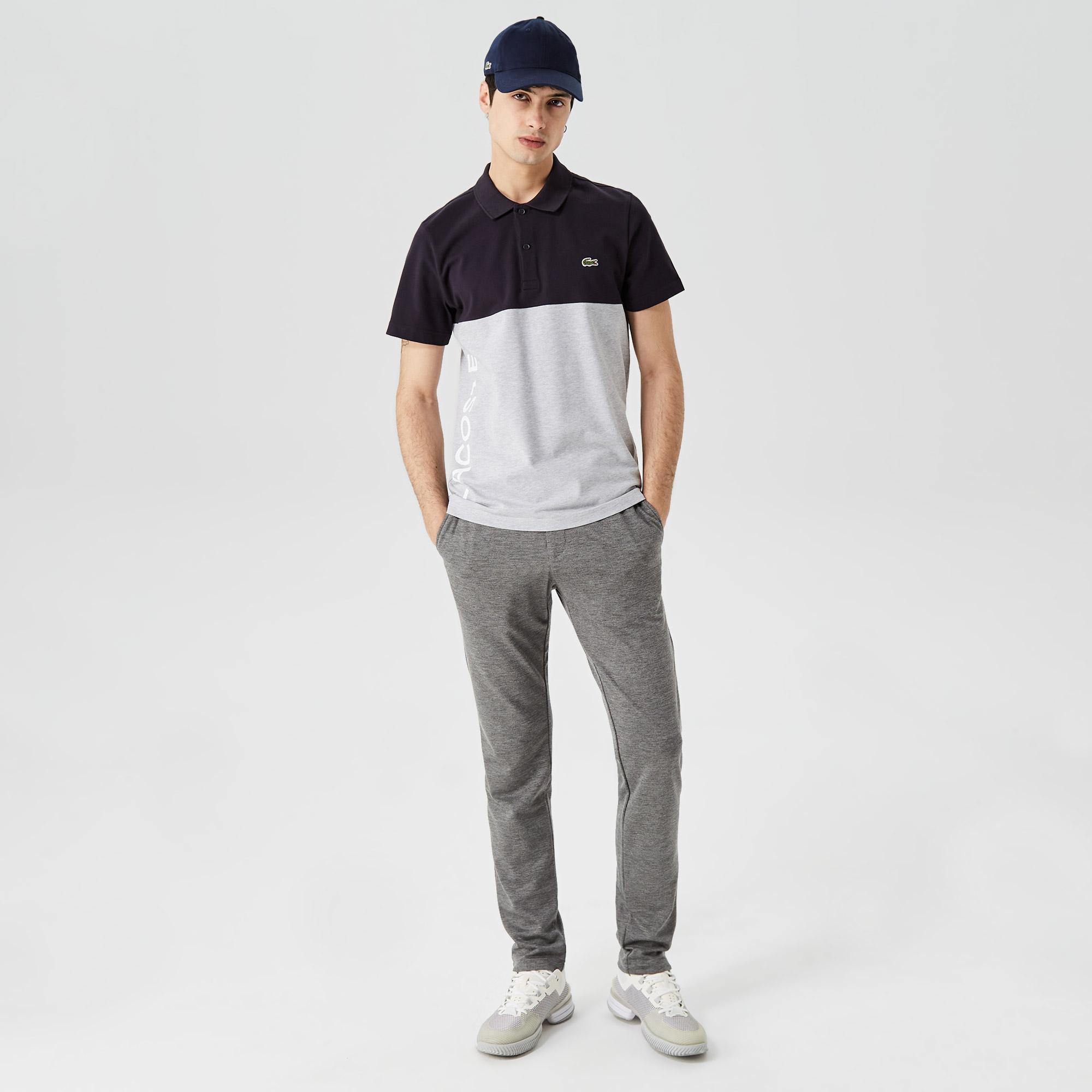 Erkek Regular Fit Renk Bloklu Siyah Polo