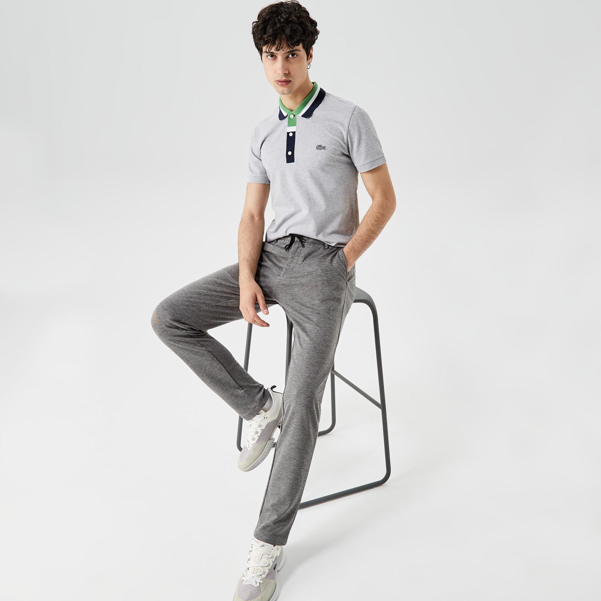 Erkek Regular Fit Renk Bloklu Gri Polo