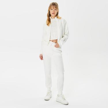  Guess New Allie Scuba Zip Kadın Beyaz Eşofman Üstü