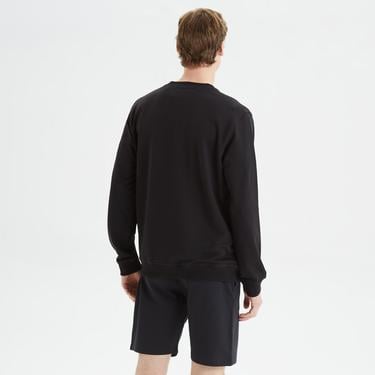  Nautica Erkek Siyah Standart Fit Baskılı Sweatshirt