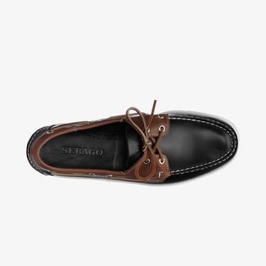  Sebago Portland Lea Wax Lea Erkek Siyah Deri Ayakkabı