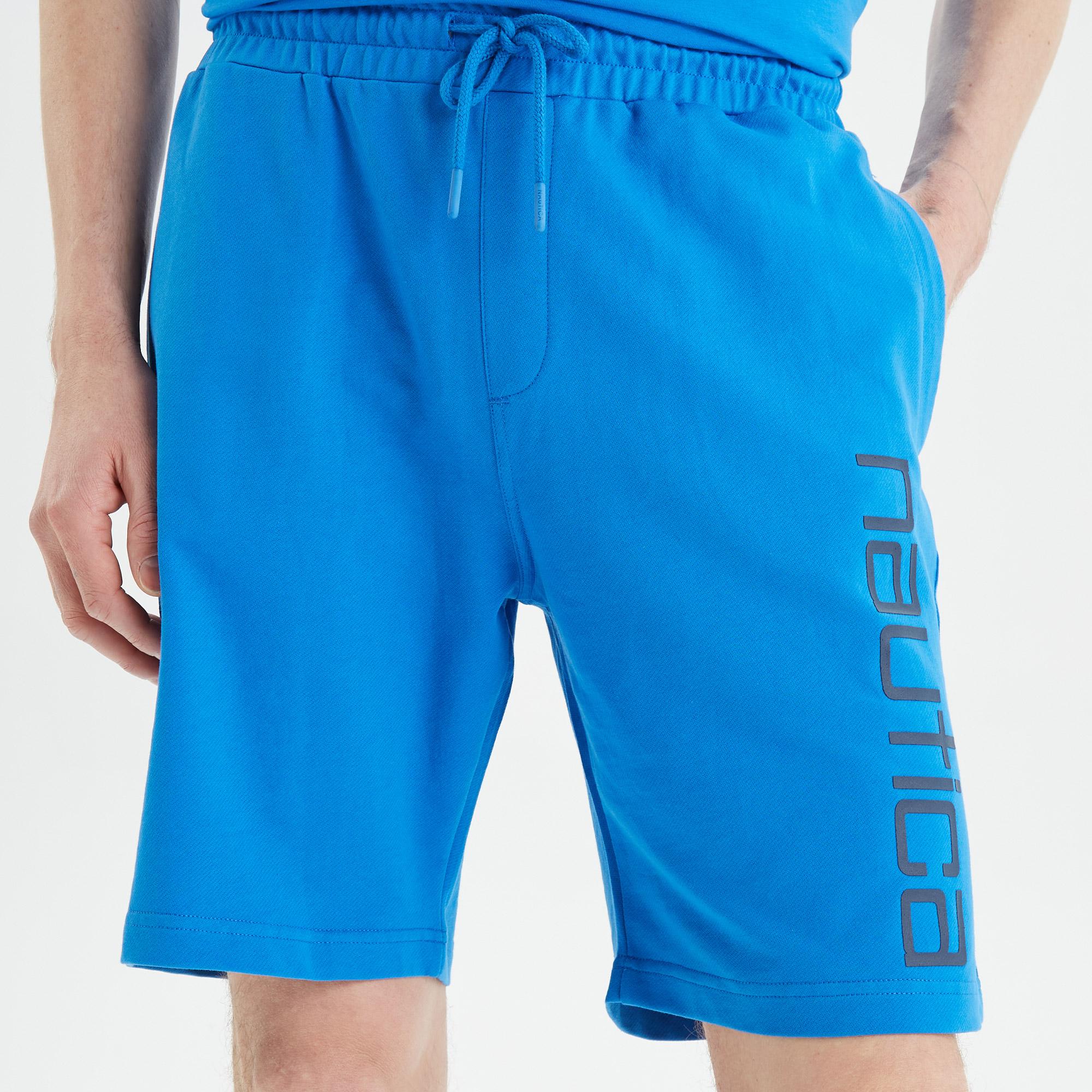 Nautica Erkek Mavi Baskılı Standart Fit Şort