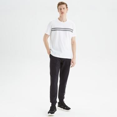  Nautica Erkek Beyaz Standart Fit Çizgili T-Shirt