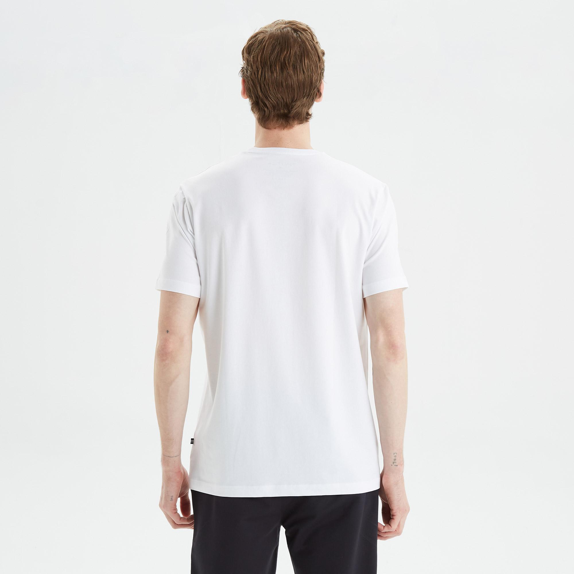 Nautica Erkek Beyaz Standart Fit Çizgili T-Shirt