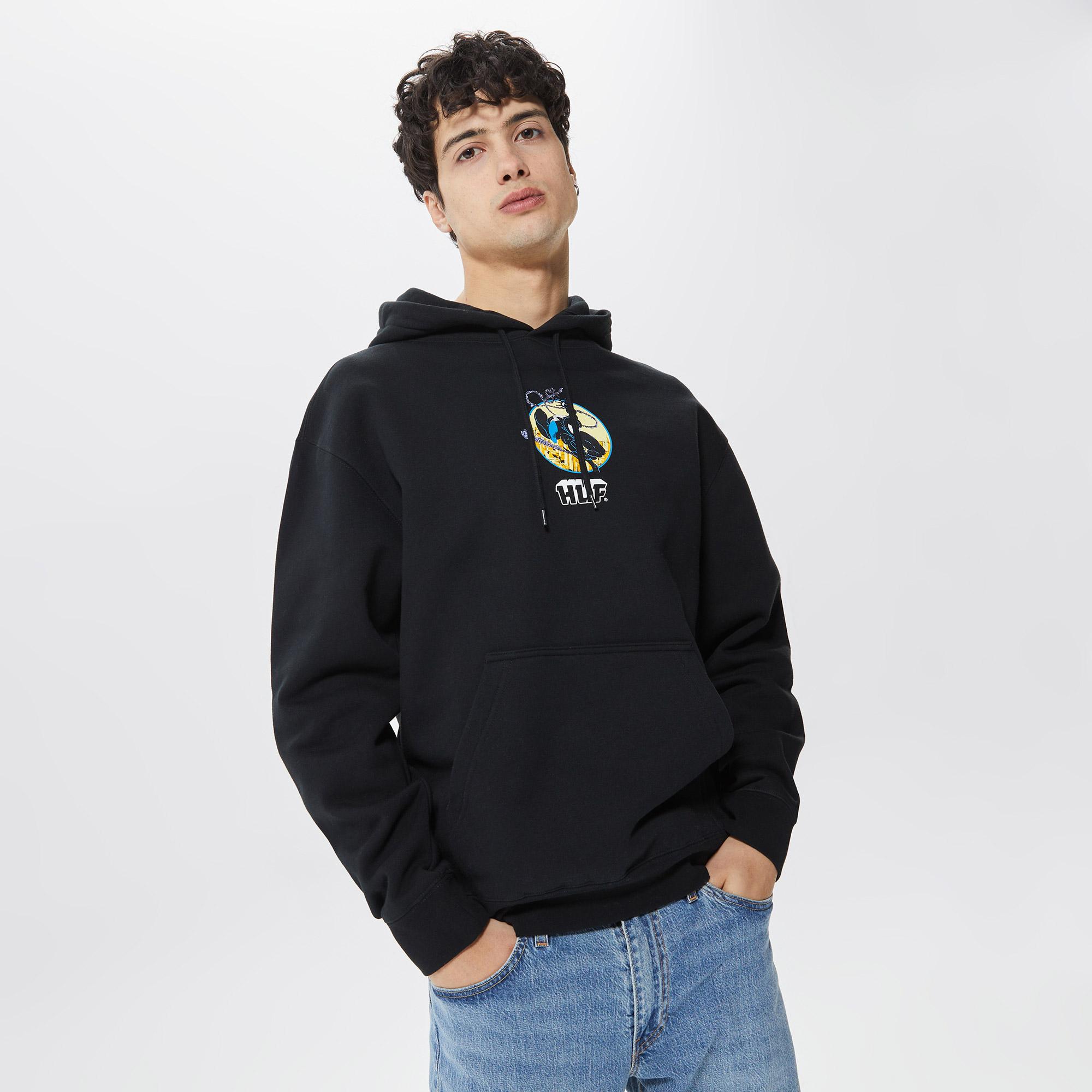 Huf Three Hundred Erkek Siyah Hoodie