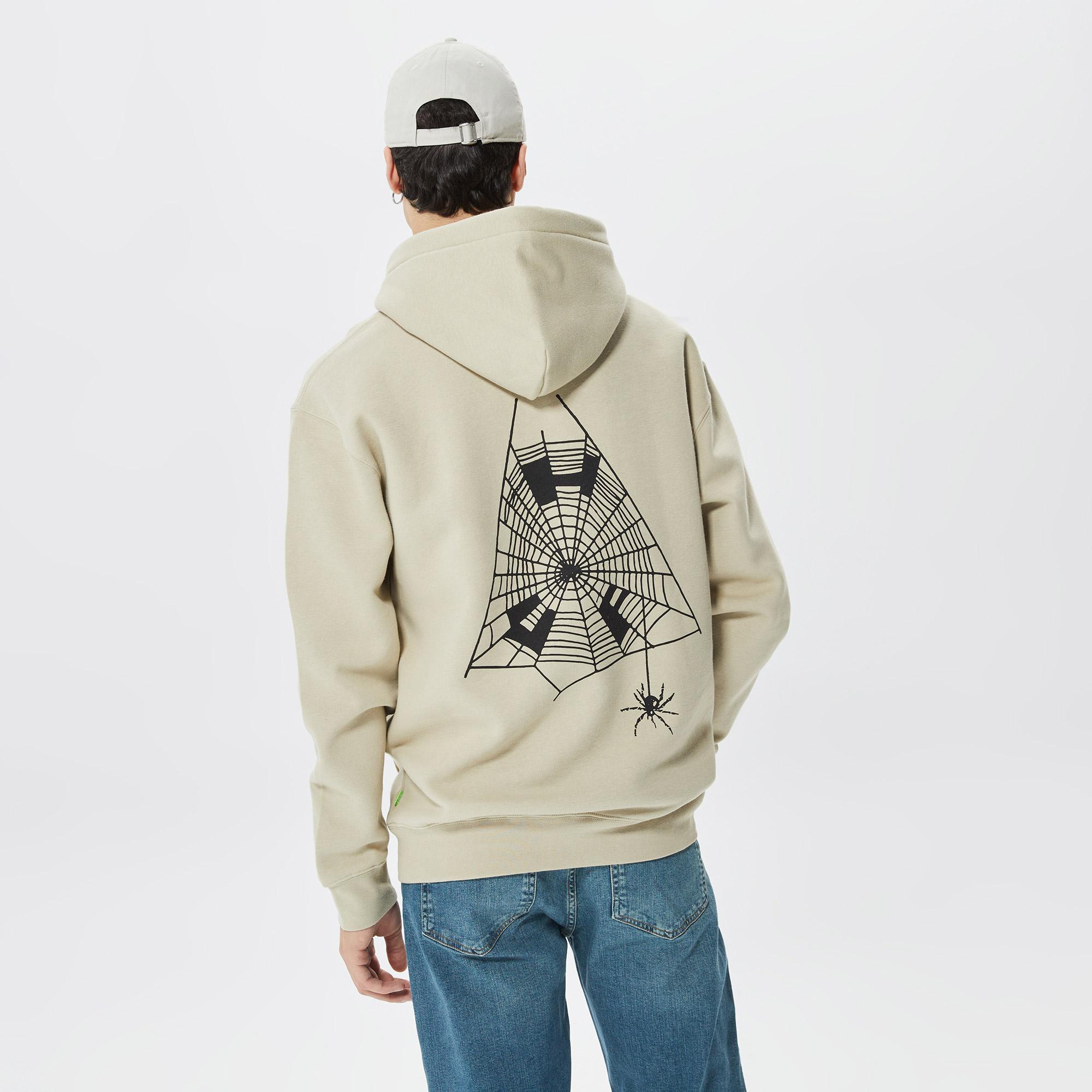 Huf Tangled Web Erkek Bej Hoodie
