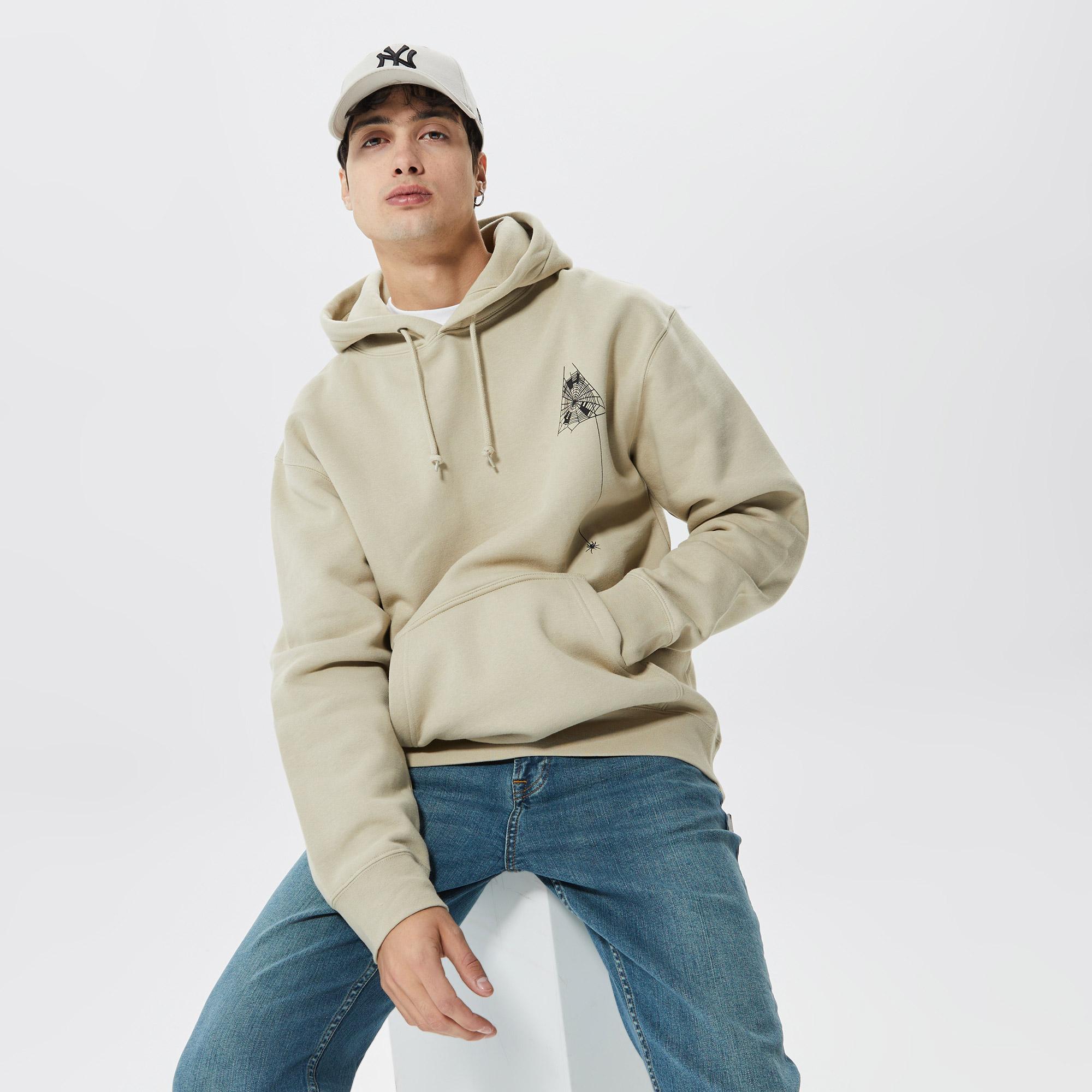 Huf Tangled Web Erkek Bej Hoodie