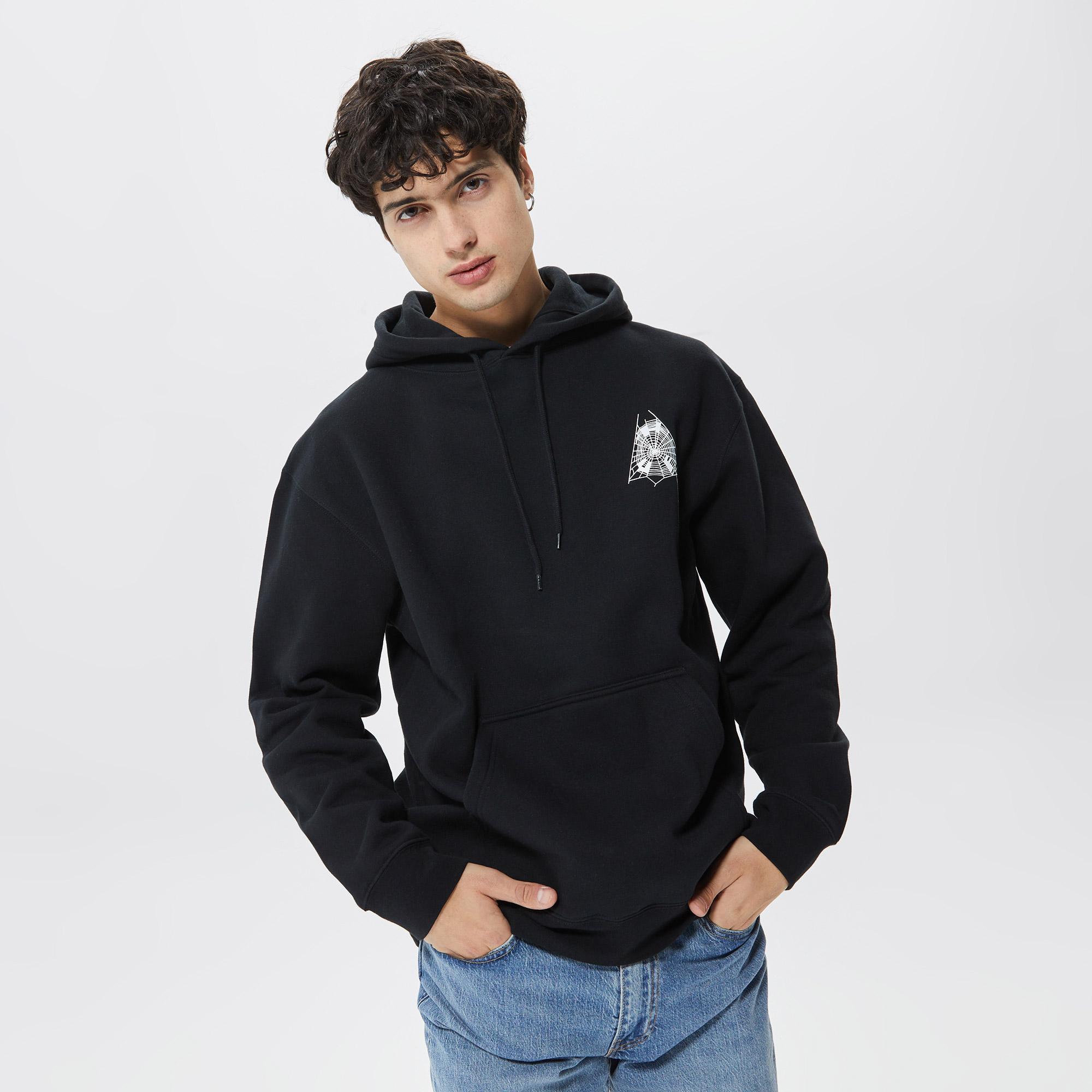 Huf Tangled Web Erkek Siyah Hoodie