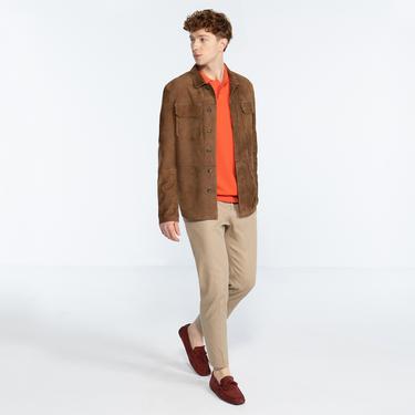  Saverio Erkek Kahve Süet Deri Gömlek