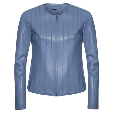  Deundria Kadın Fit Panelli Deri Ceket