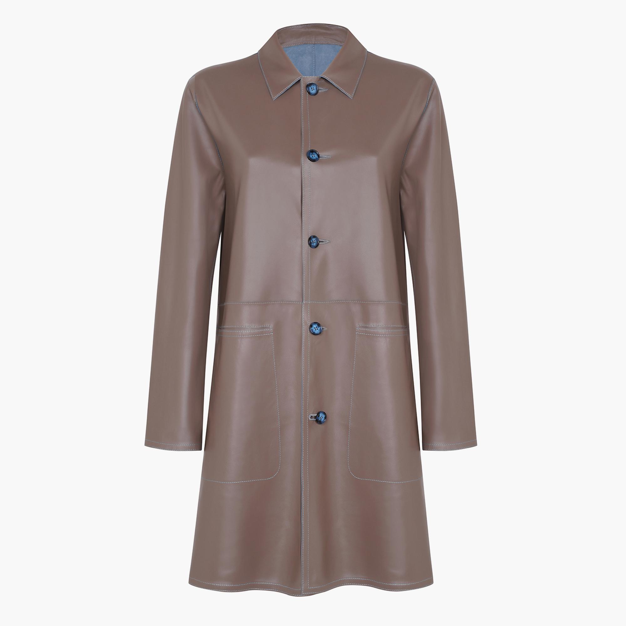 Simonetta Kadın Çift Taraflı Süet Deri Pardösü