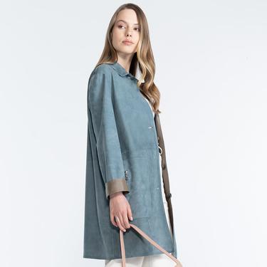  Simonetta Kadın Çift Taraflı Süet Deri Pardösü