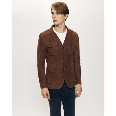  Antonin Kahve Erkek Süet Safari Deri Ceket