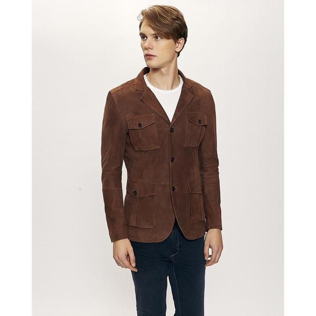  Antonin Kahve Erkek Süet Safari Deri Ceket