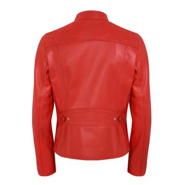  Audrey Kırmızı Kadın Deri Mont