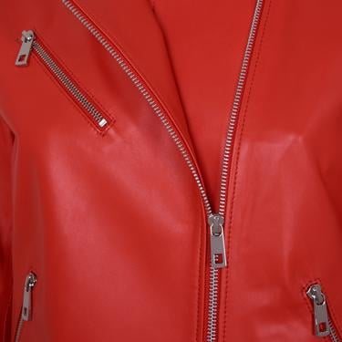  Audrey Kırmızı Kadın Deri Mont