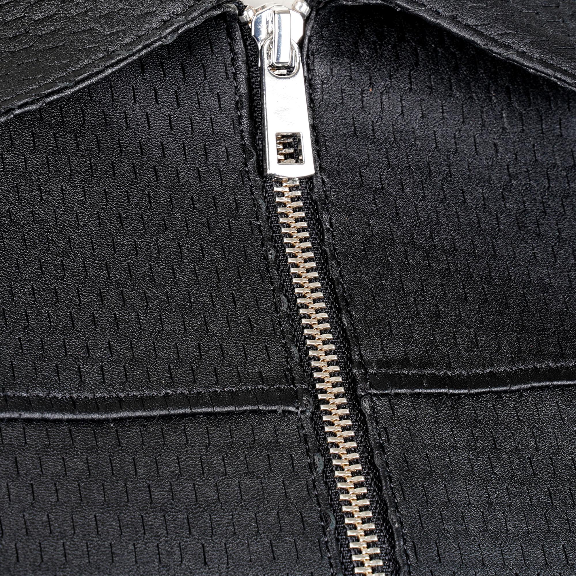 Ninfe Vintage Siyah Kadın Streç Deri Ceket