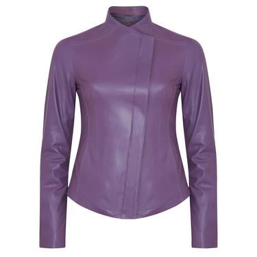  Carel Lila Kadın Deri Ceket