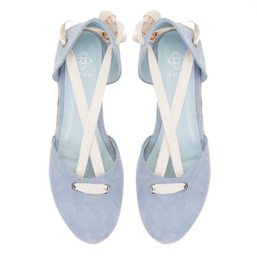  Bucky Mavi Kadın Dolgu Topuk Süet Espadril