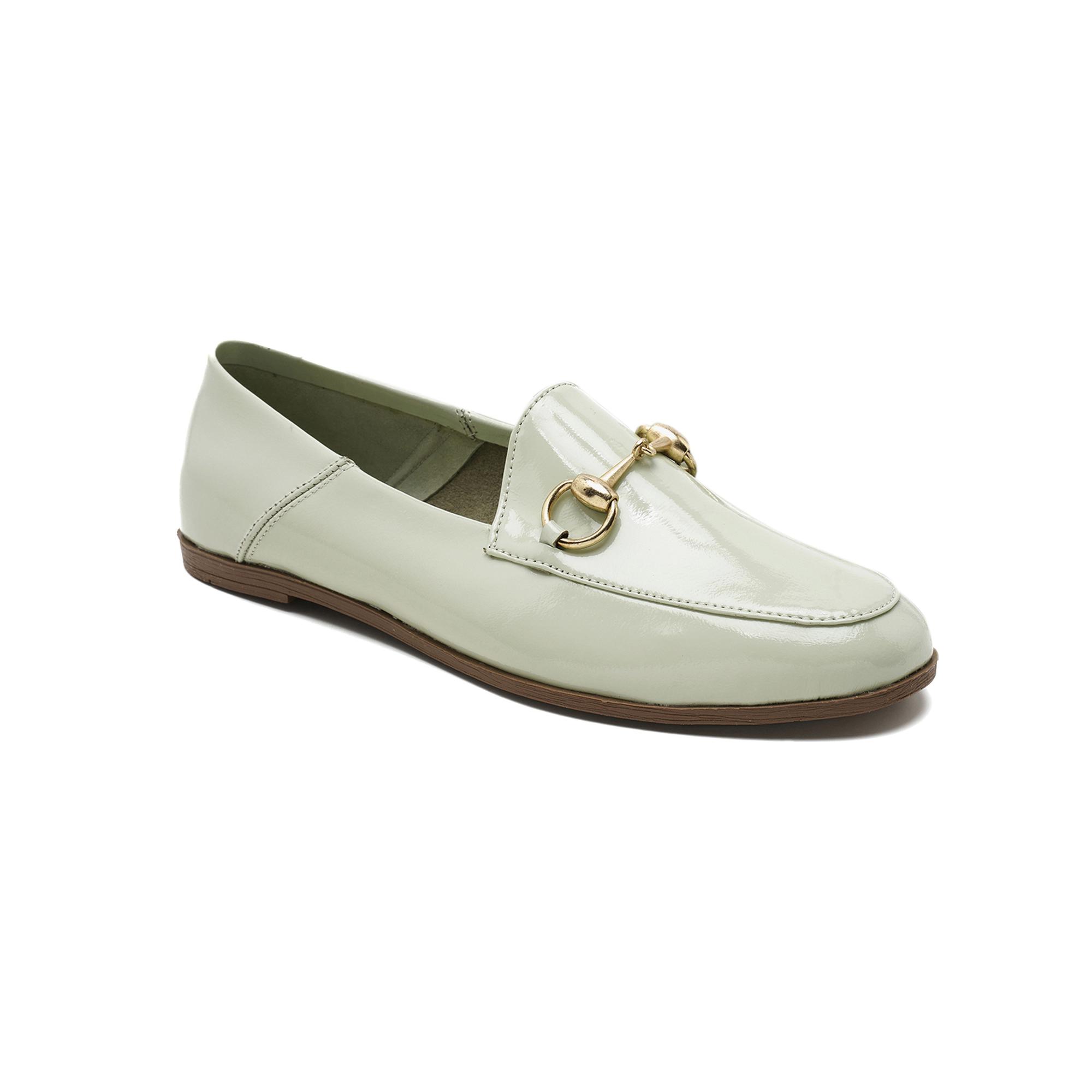 Kadın Açık Yeşil Rugan Deri Loafer