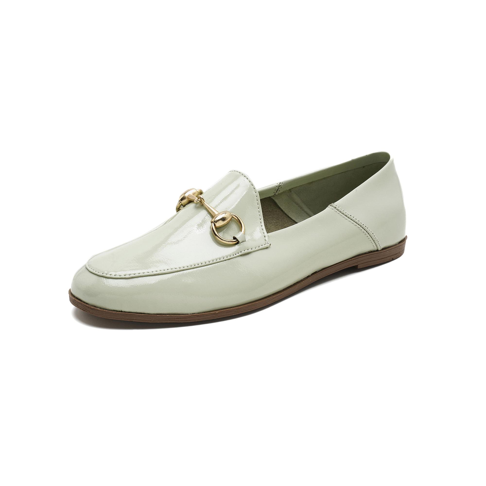 Kadın Açık Yeşil Rugan Deri Loafer