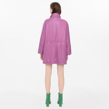  Ayiana Mor Kadın Deri Puffer Kaban