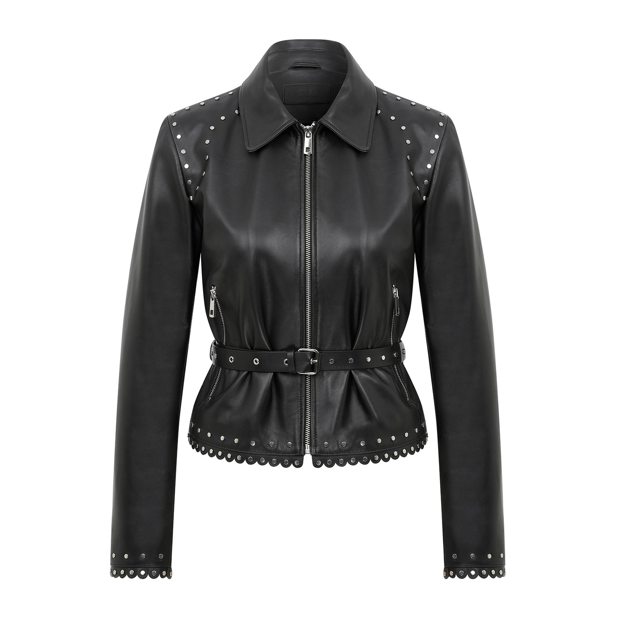 Abina Siyah Kadın Deri Ceket