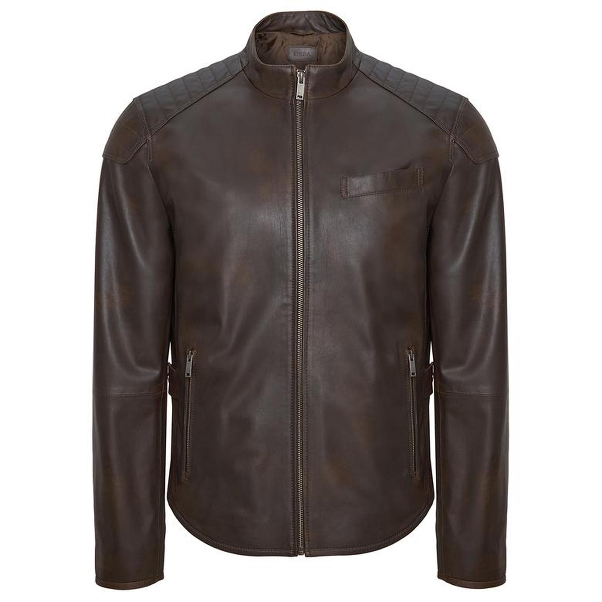 Dugan Kahve Erkek Deri Mont