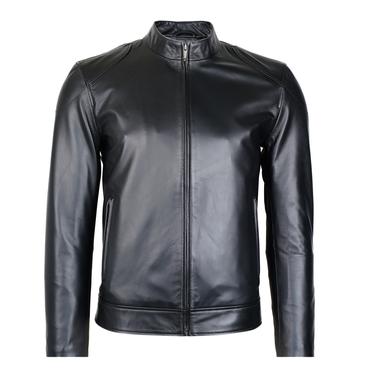  Manlio Siyah Erkek Deri Mont