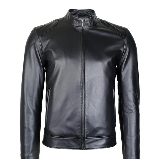  Manlio Siyah Erkek Deri Mont