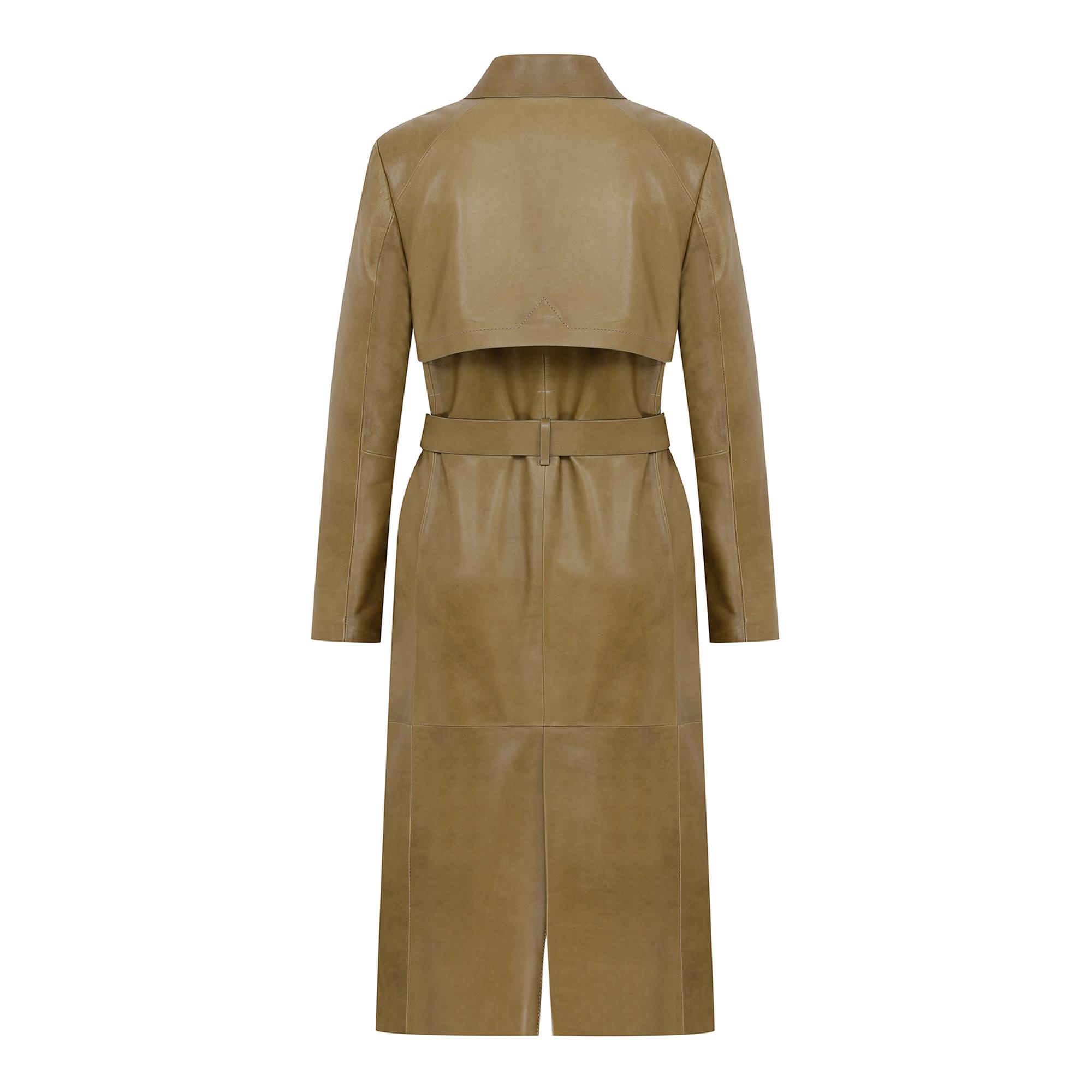 Caylee Kadın Haki Deri Trençkot